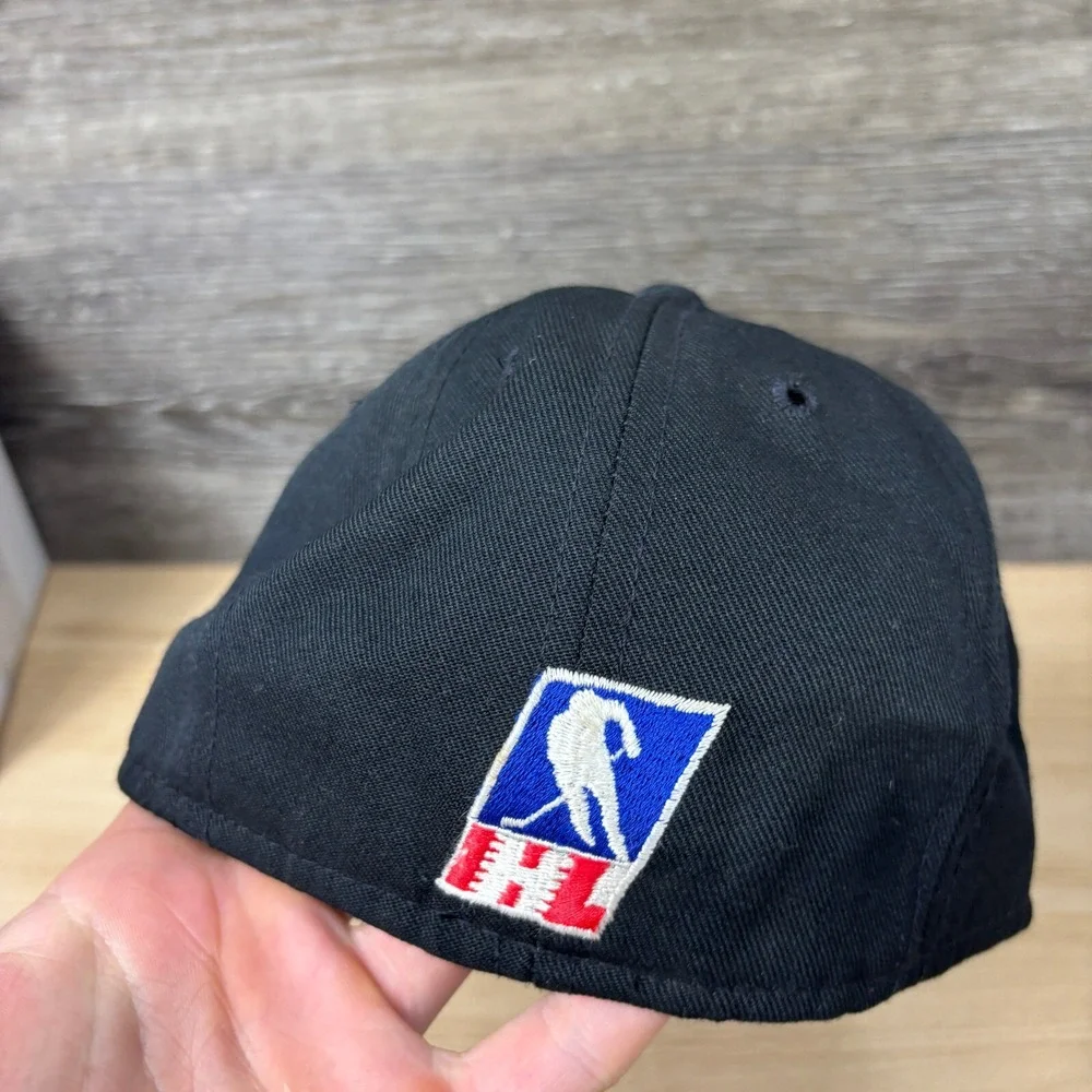Vintage Atlanta Knights Hat Cap Fitted 6 1/2 Black‎ Hockey Minors Pro Line USA